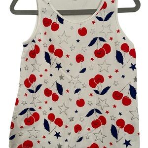 Crewcuts Red and Blue Cherry Star Tank Top size 10